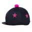 Hy Equestrian Pom Pom Hat Cover With Glitter Star Pattern - Black