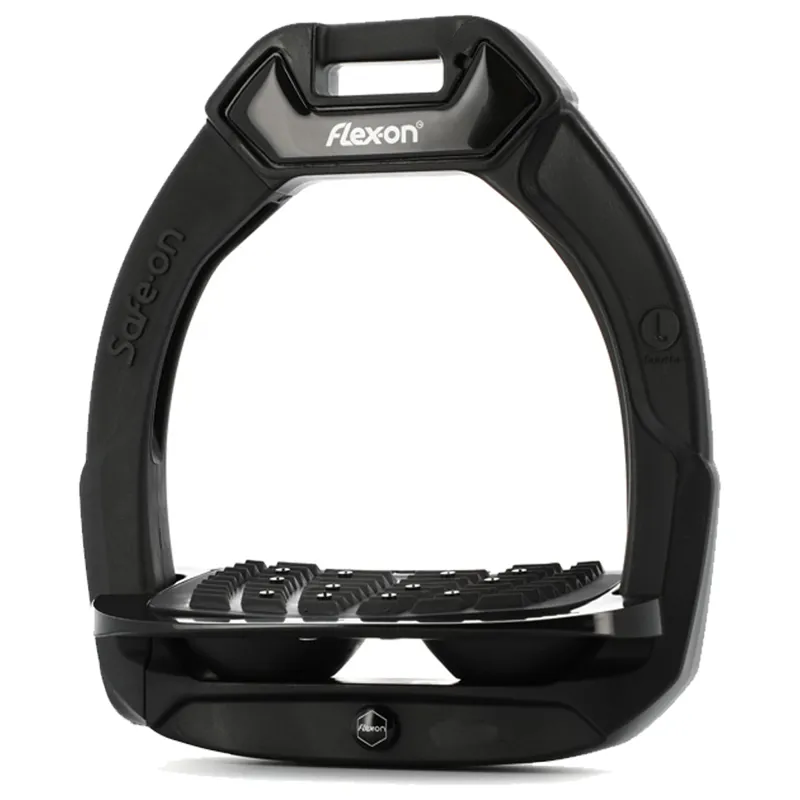 Flex-On Safe-On Inclined Grip Stirrups - Black/Black/Black