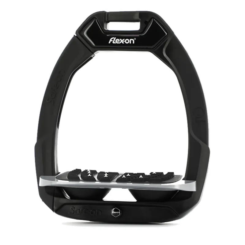 Flex-On Safe-On Inclined Ultra-Grip Stirrups - Black/Grey/Black