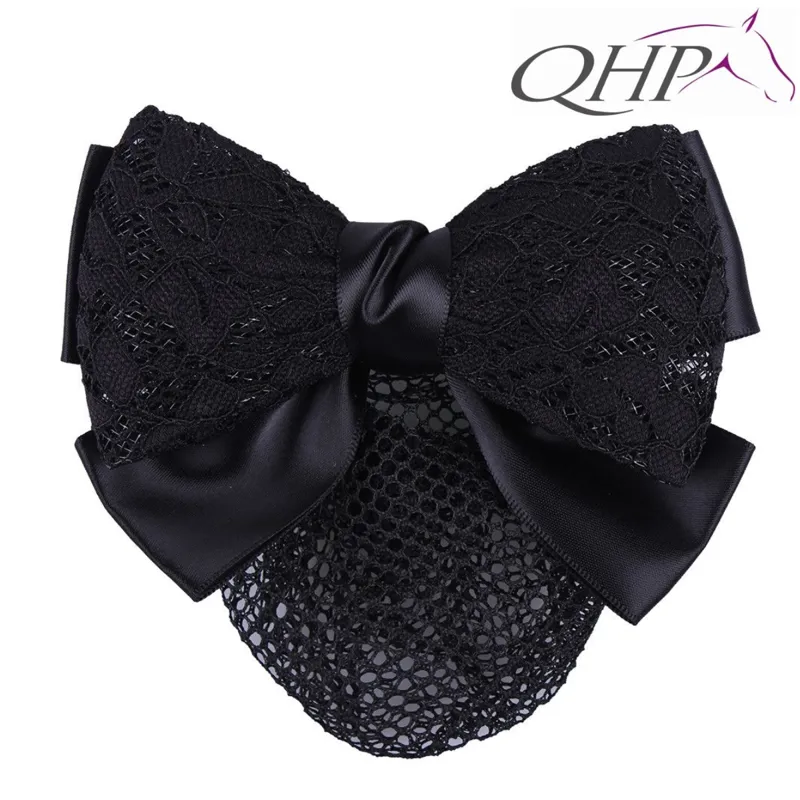 QHP Lace Hair Bow - Black