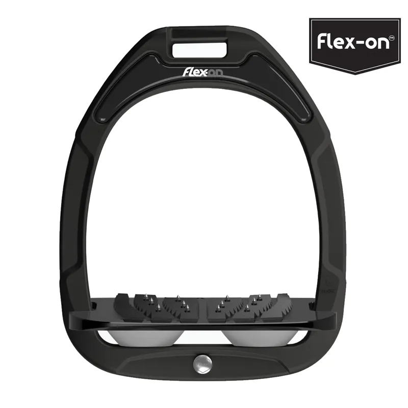 Flex-On Green Composite Stirrup - Inclined Ultra Grip - Black/Black/Grey