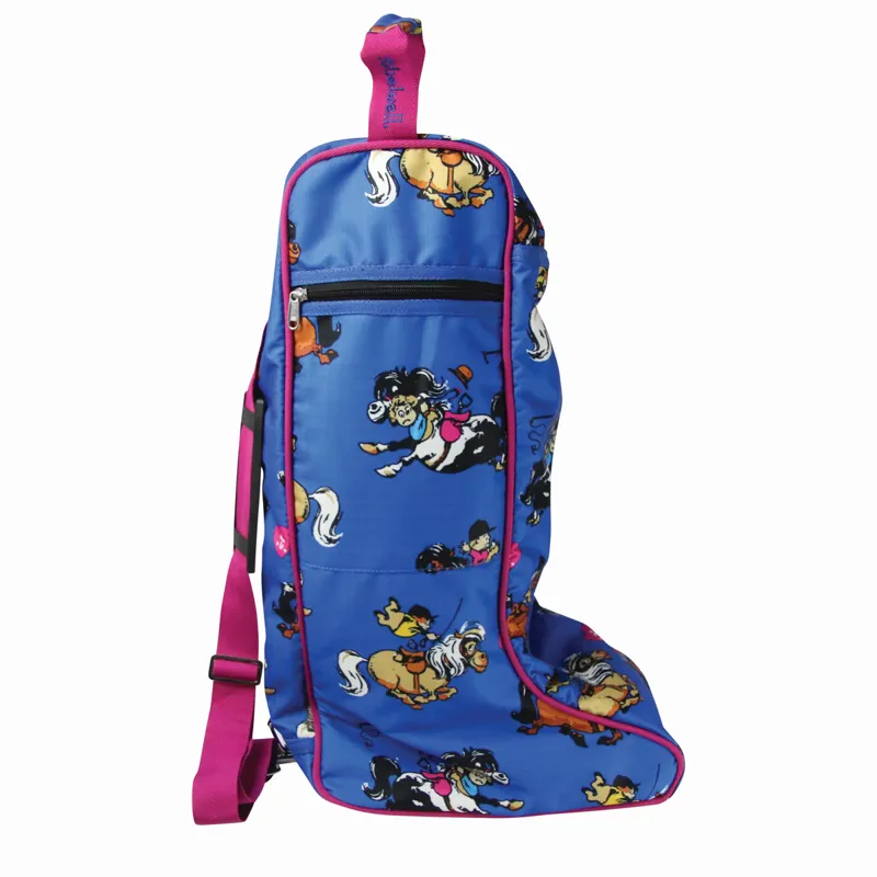 Hy Equestrian Thelwell Collection Race Boot Bag - Cobalt Blue/Magenta 