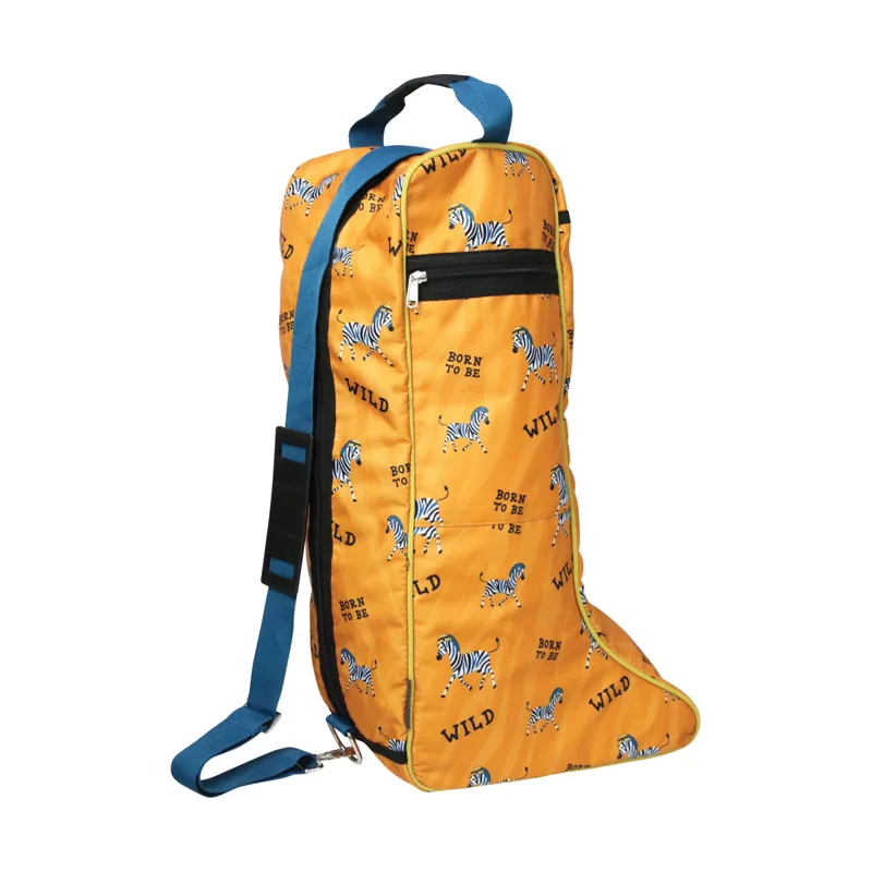 Hy Equestrian Born To Be Wild Boot Bag - Safari Orange/Petrol