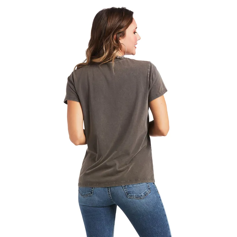 Ariat Womens Real Boot Co Tee - Charcoal Mineral Wash-1