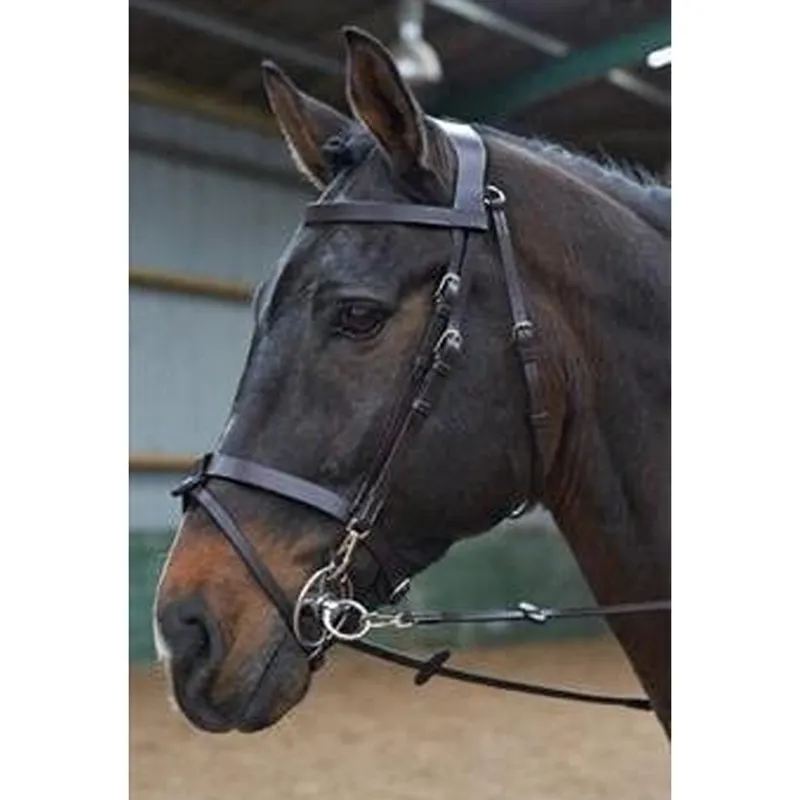 John Whitaker Flash Bridle With Rubber Reins - Black