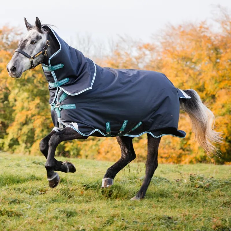Horseware Amigo Bravo 12 Plus Turnout Medium - Navy/Aqua/Turquoise