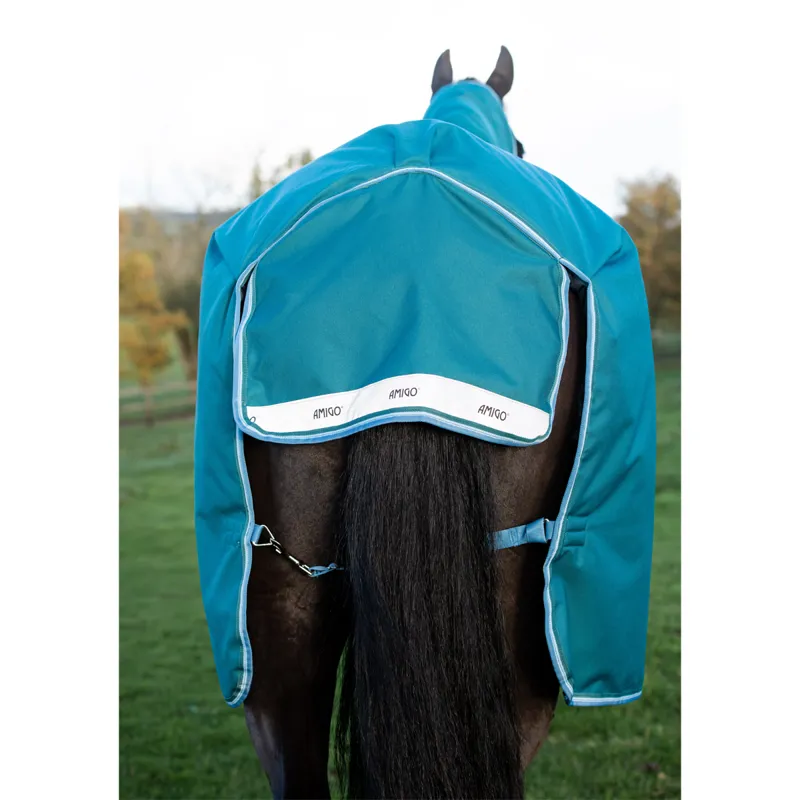 Horseware Amigo Bravo 12 Plus 400g Turnout Rug - Storm Green/Turquoise/Aqua/Blue-2