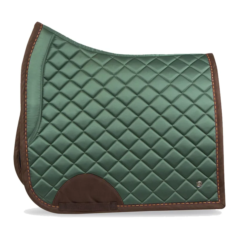 PS Of Sweden Brown Suede Dressage Saddlepad - Hunter Green