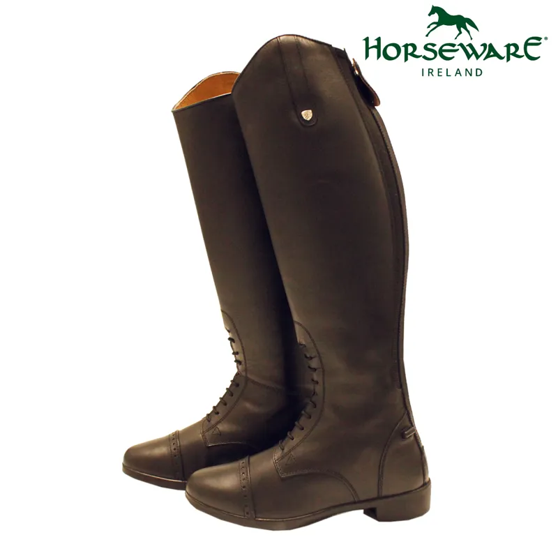 Horseware Ladies Long Leather Riding Boots Wide Calf Brown