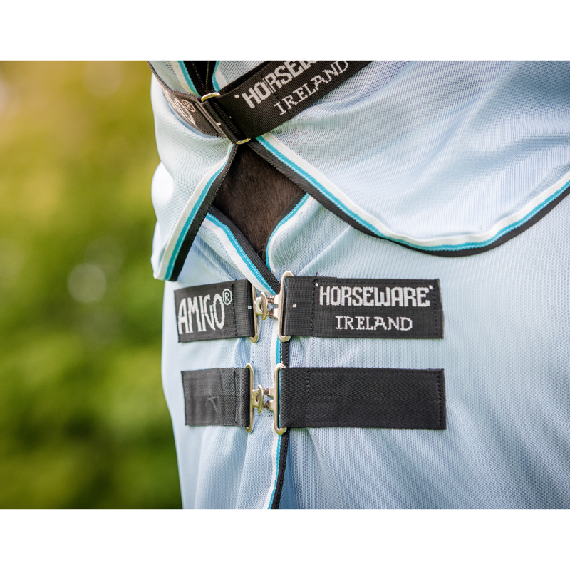 Horseware Amigo Bug Rug - Azure Blue/Black/White/Blue-5
