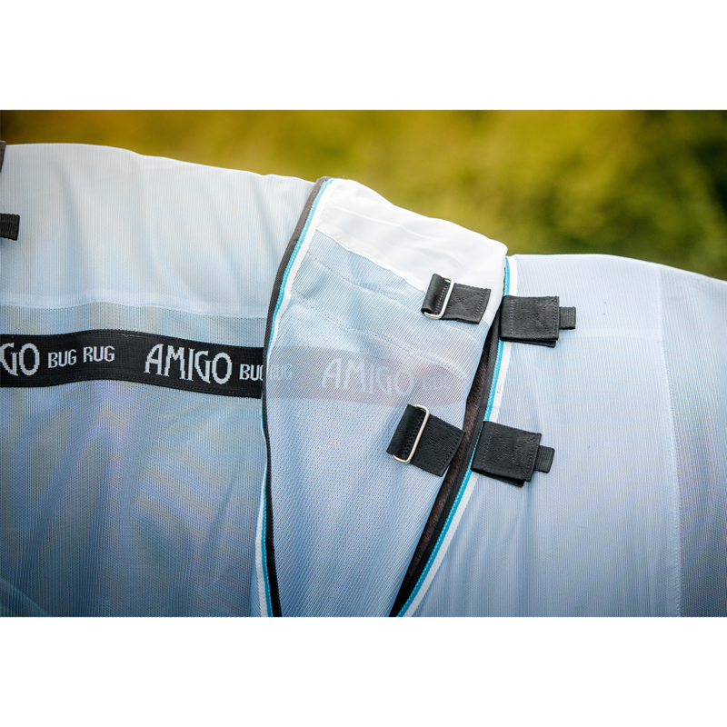 Horseware Amigo Bug Rug - Azure Blue/Black/White/Blue-1