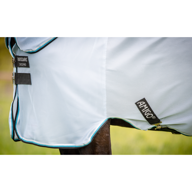 Horseware Amigo Bug Rug - Azure Blue/Black/White/Blue-2