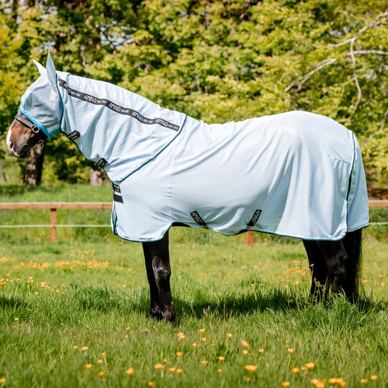 Horseware Amigo Bug Rug - Azure Blue/Black/White/Blue