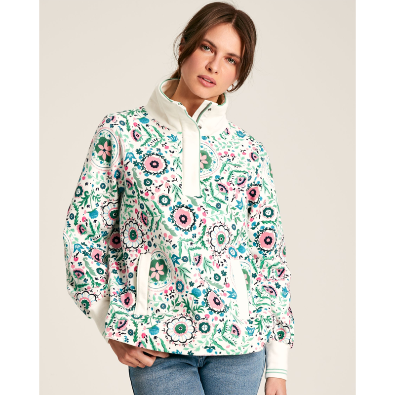 Joules Burnham Ladies Jersey Relaxed Fit Sweatshirt - Cream Paisley-1