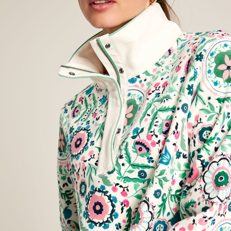 Joules Burnham Ladies Jersey Relaxed Fit Sweatshirt - Cream Paisley-6