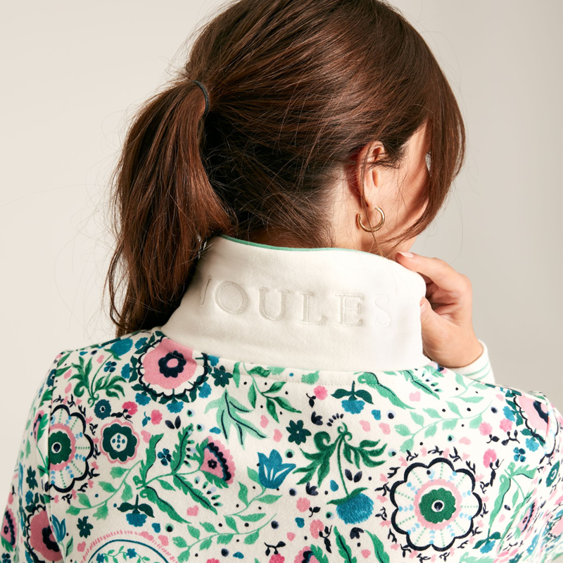 Joules Burnham Ladies Jersey Relaxed Fit Sweatshirt - Cream Paisley-5