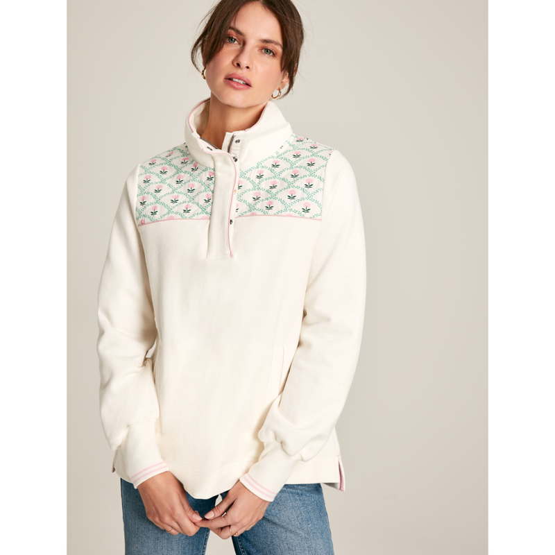 Joules Burnham Ladies Jersey Relaxed Fit Sweatshirt - Cream-1