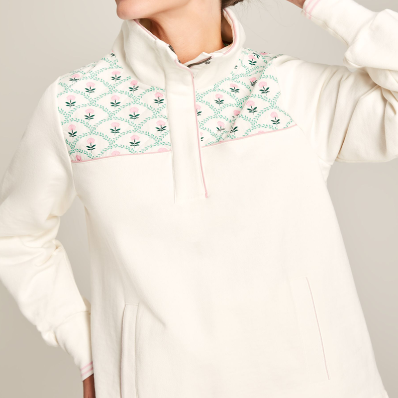 Joules Burnham Ladies Jersey Relaxed Fit Sweatshirt - Cream-3