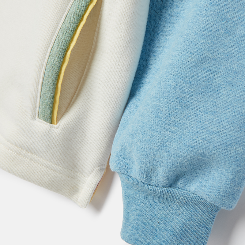 Joules Girls' Burnham Funnel Neck Sweatshirt - Cream Colourblock-3