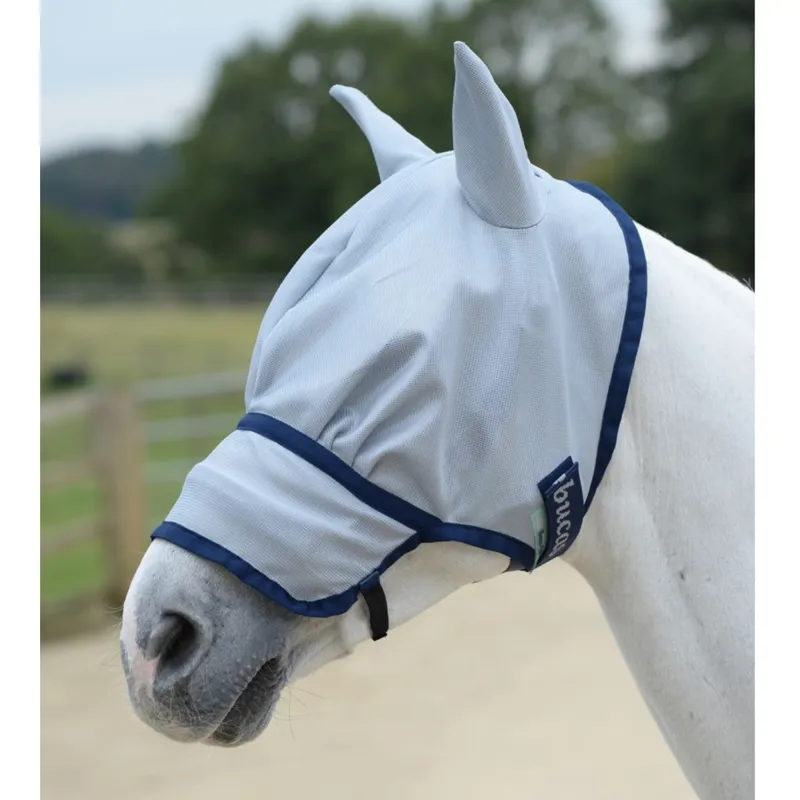 Bucas Buzz-Off Fly Mask with Extended Nose - Blue