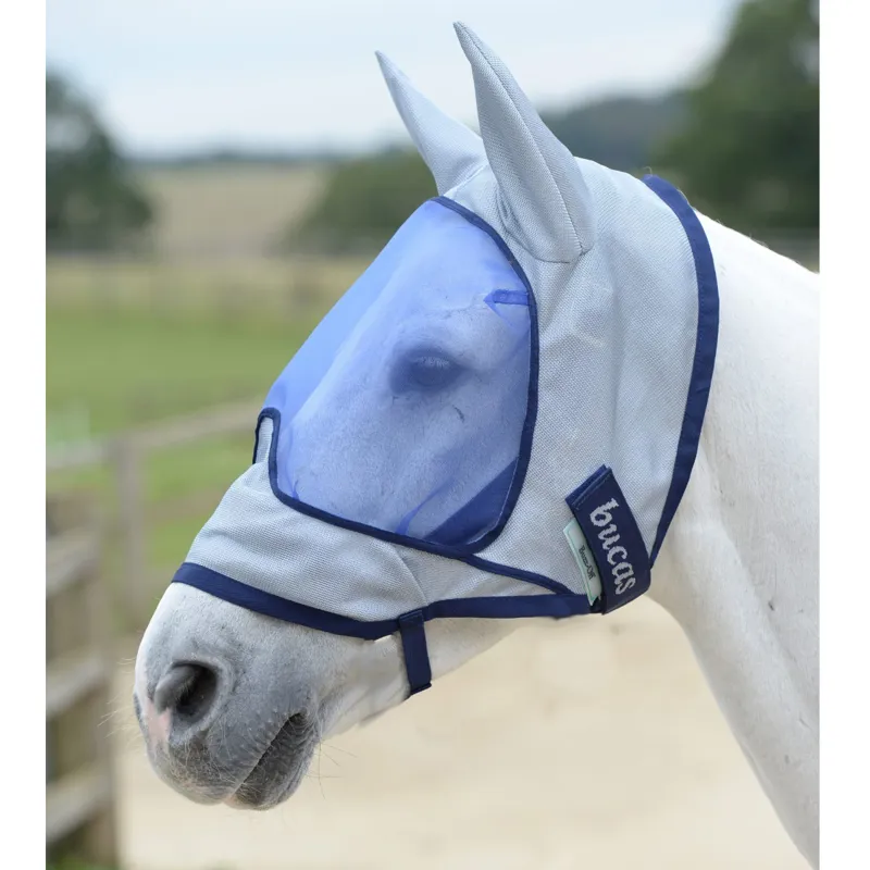 Bucas Buzz-Off Deluxe Fly Mask with Ears - Blue