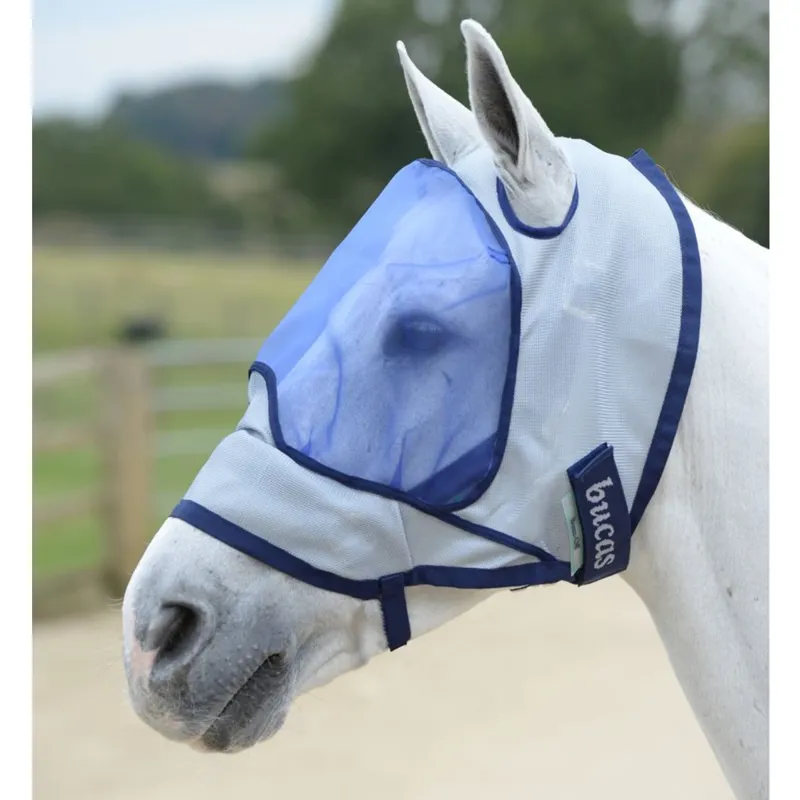 Bucas Buzz-Off Deluxe Fly Mask without Ears - Blue