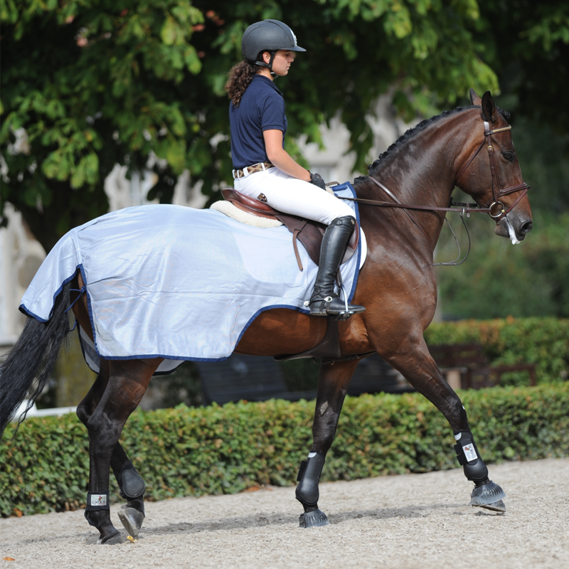 Bucas Buzz-Off Riding Fly Rug - Blue-2