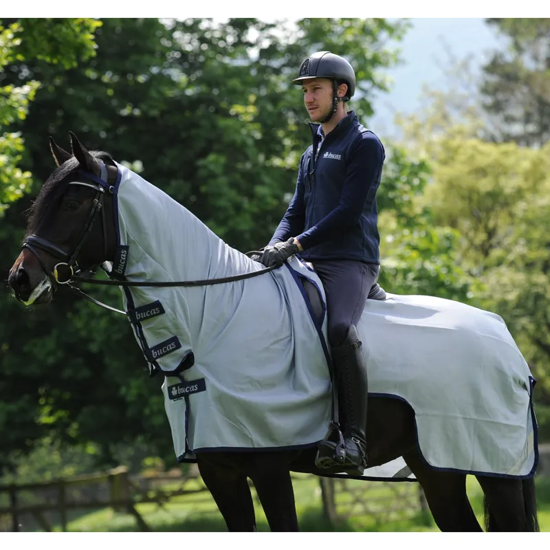 Bucas Buzz-Off Riding Fly Rug - Blue