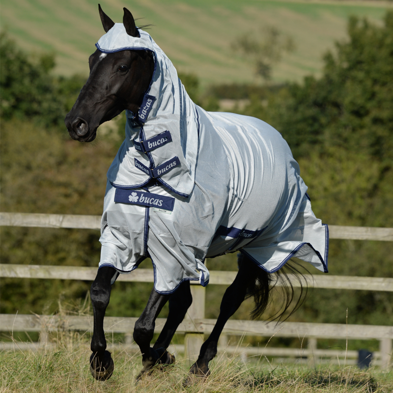 Bucas Buzz-Off X Combi Neck Fly Rug - Silver-2