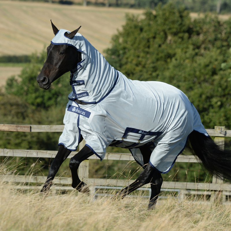 Bucas Buzz-Off X Combi Neck Fly Rug - Silver-1