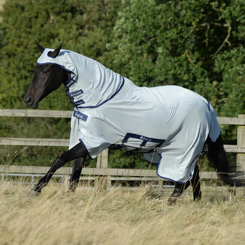 Bucas Buzz-Off X Combi Neck Fly Rug - Silver