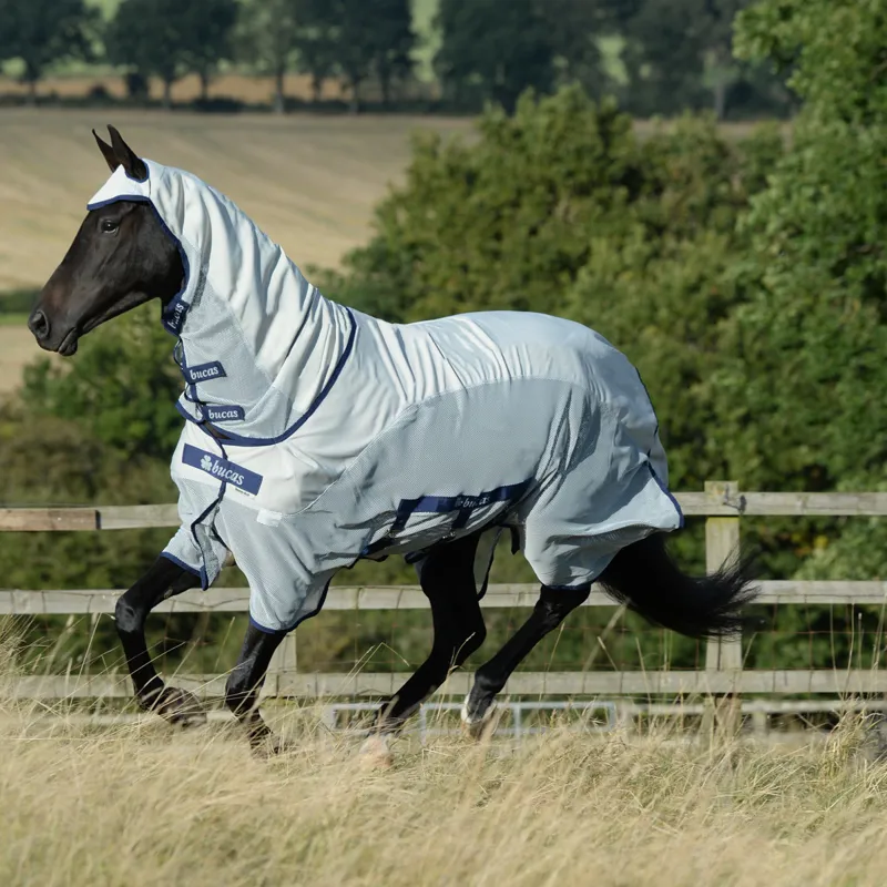 Bucas Sweet-Itch X Light Combi Neck Fly Rug - Silver