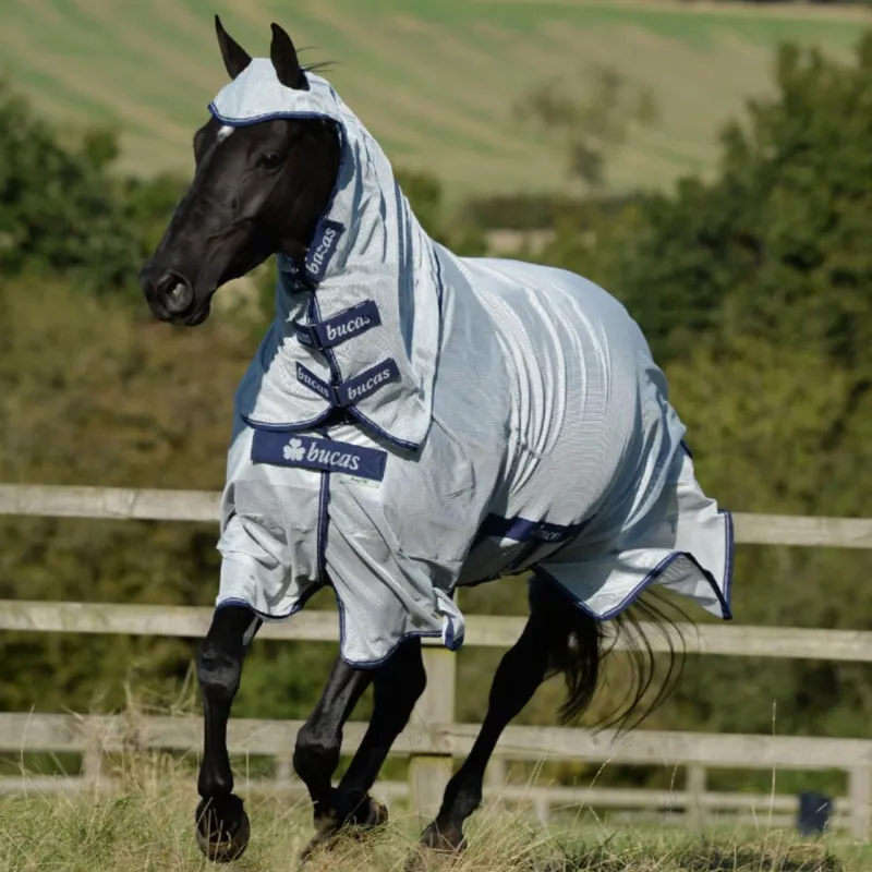 Bucas Buzz-Off X Big Neck Fly Rug  - Silver