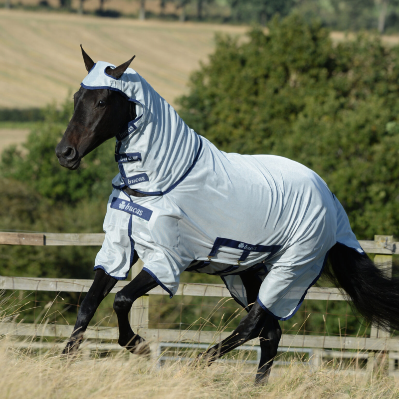 Bucas Buzz-Off X Big Neck Fly Rug  - Silver-1