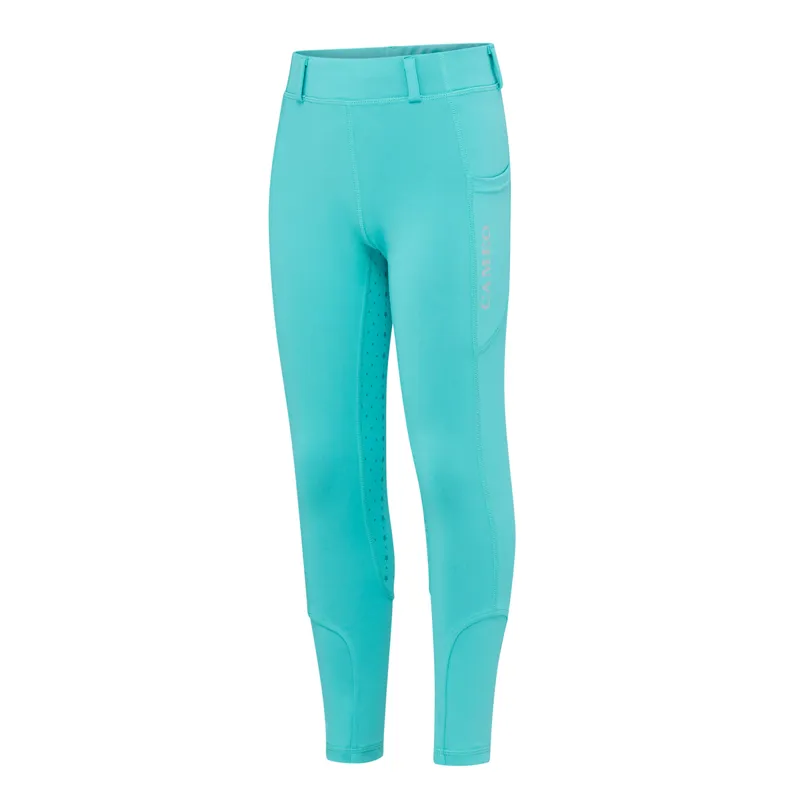 Cameo Junior Performance Riding Tights - Turquoise