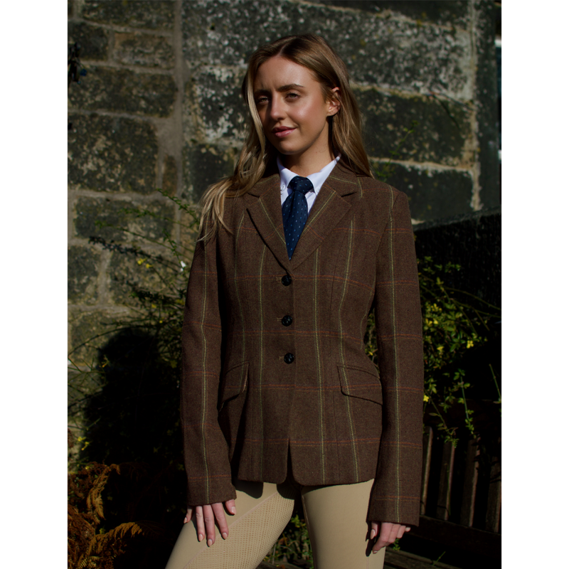 Cameo Ladies Phoebe Tweed Show Jacket - Brown Tweed-1