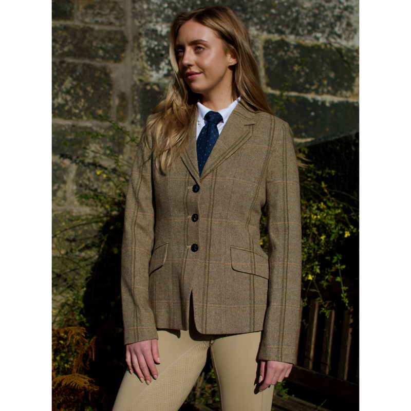 Cameo Ladies Phoebe Tweed Show Jacket - Green Tweed-2