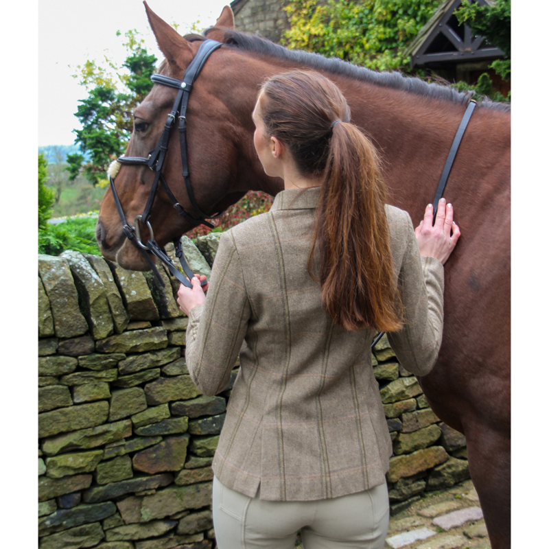 Cameo Ladies Phoebe Tweed Show Jacket - Green Tweed-3