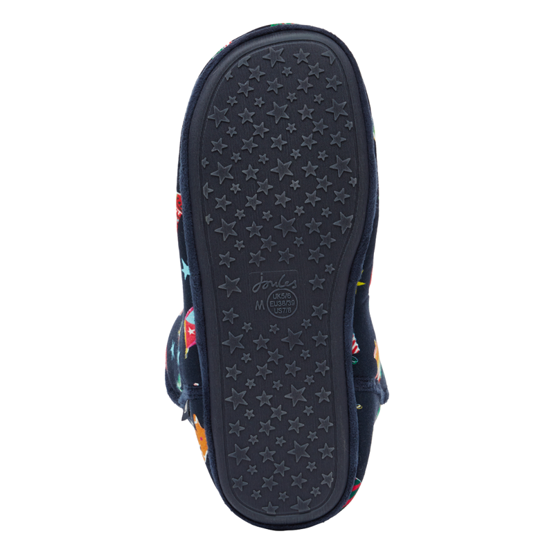 Joules Cabin Faux Fur Lined Slippers - Navy Bauble-3