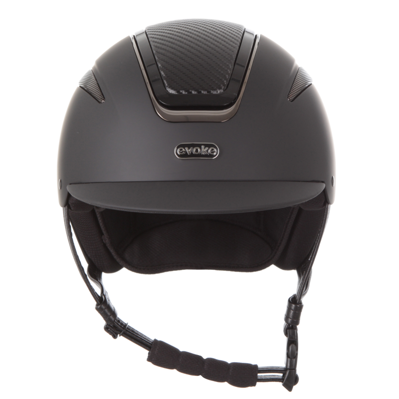 Evoke Callisto Classic Peak Riding Hat - Black/Carbon/Gunmetal-3