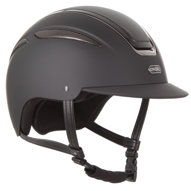 Evoke Callisto Classic Peak Riding Hat - Black/Carbon/Gunmetal-1