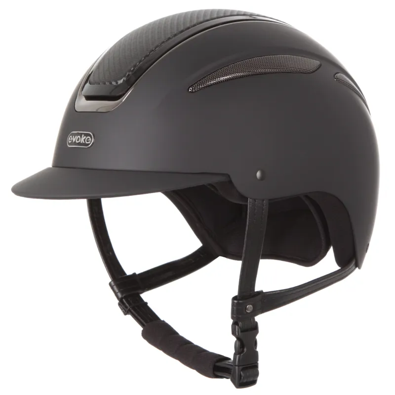 Evoke Callisto Classic Peak Riding Hat - Black/Carbon/Gunmetal