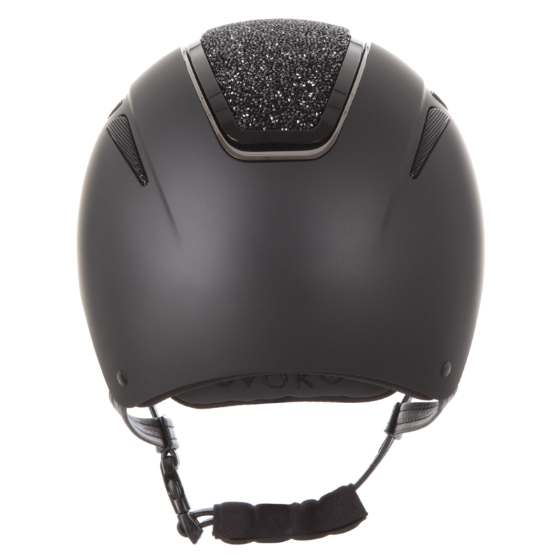 Evoke Callisto Classic Peak Riding Hat - Black/Black Crystal-3