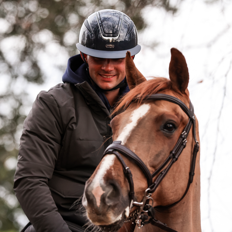 Evoke Callisto Wide Peak Riding Hat - Black Metallic/Gunmetal-5