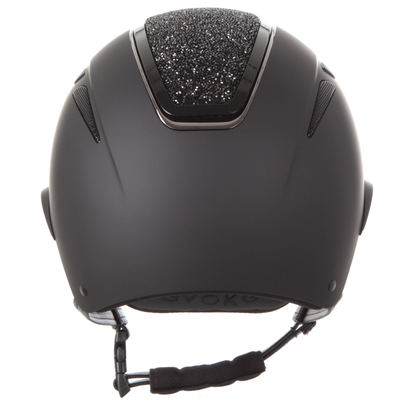 Evoke Callisto Wide Peak Riding Hat - Black/Black Crystal-3