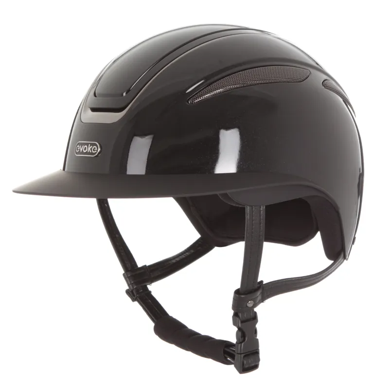 Evoke Callisto Wide Peak Riding Hat - Black Metallic/Gunmetal