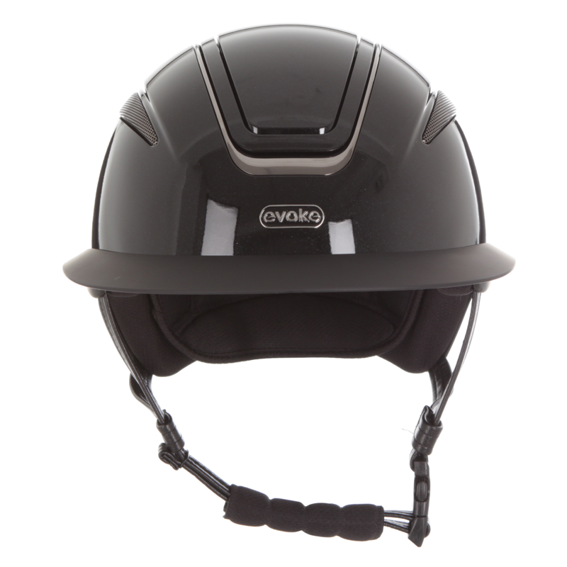 Evoke Callisto Wide Peak Riding Hat - Black Metallic/Gunmetal-2