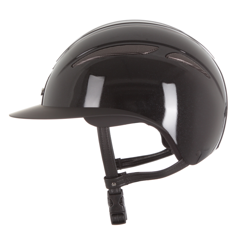 Evoke Callisto Wide Peak Riding Hat - Black Metallic/Gunmetal-3