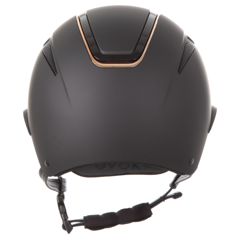 Evoke Callisto Wide Peak Riding Hat -  Black/Rose Gold-3