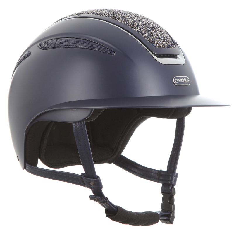 Evoke Callisto Wide Peak Riding Hat - Navy/Navy Crystal-1